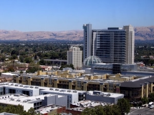 Aerial view of the city of San Jose California