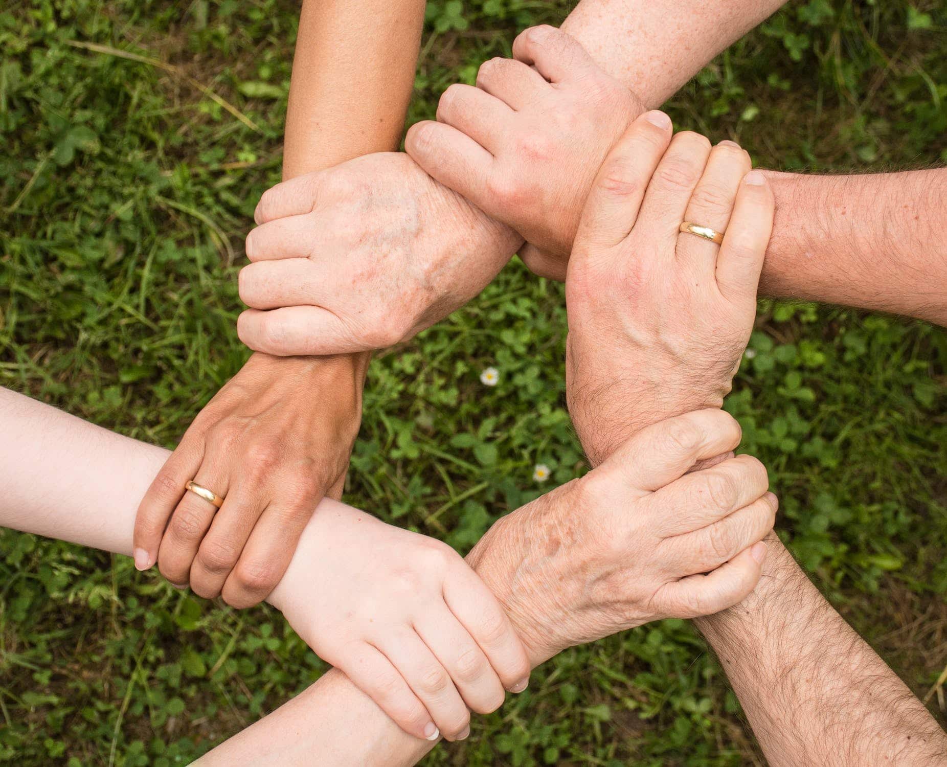 Circle of connected hands