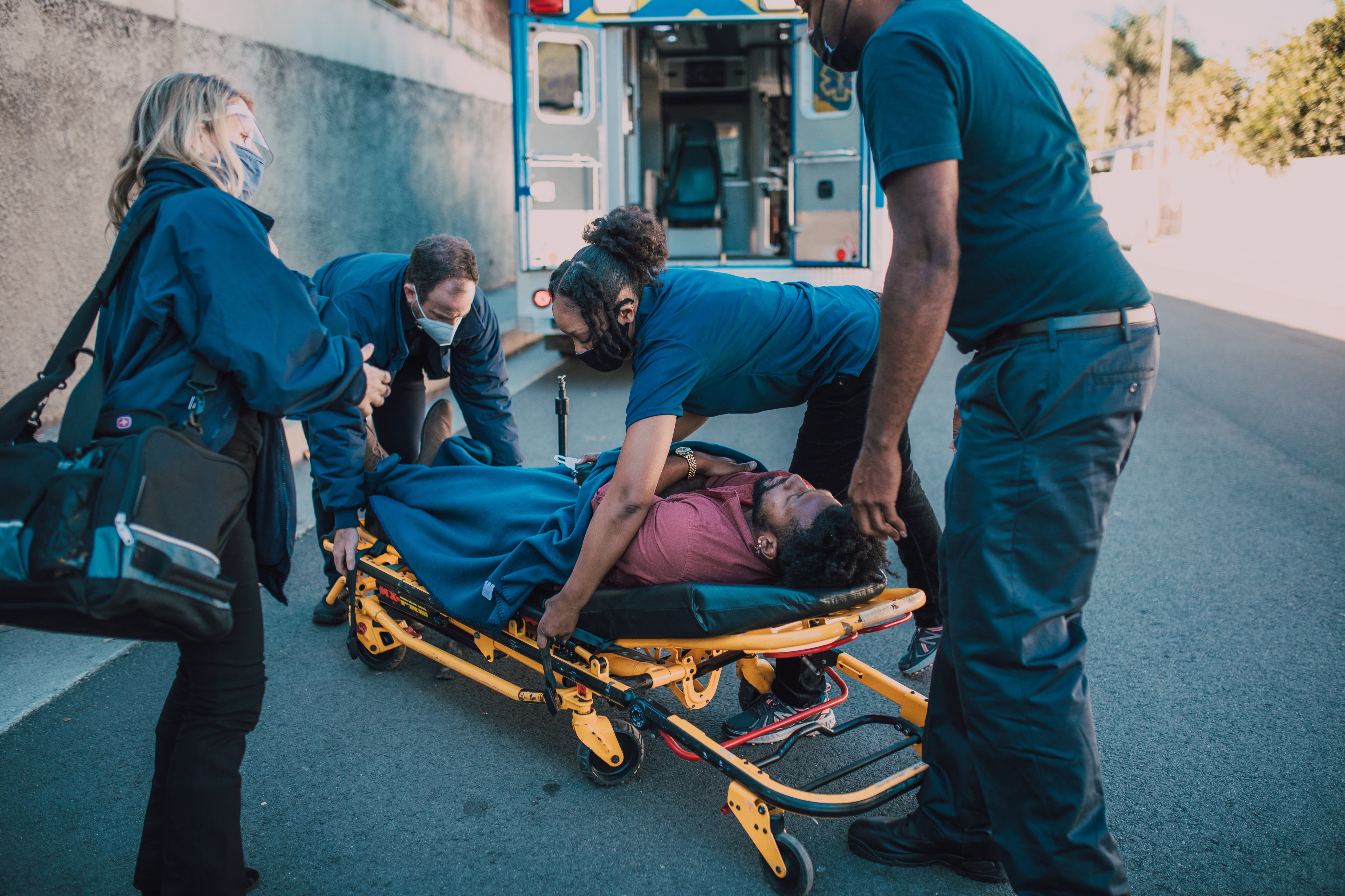 Paramedics answering an emergency call