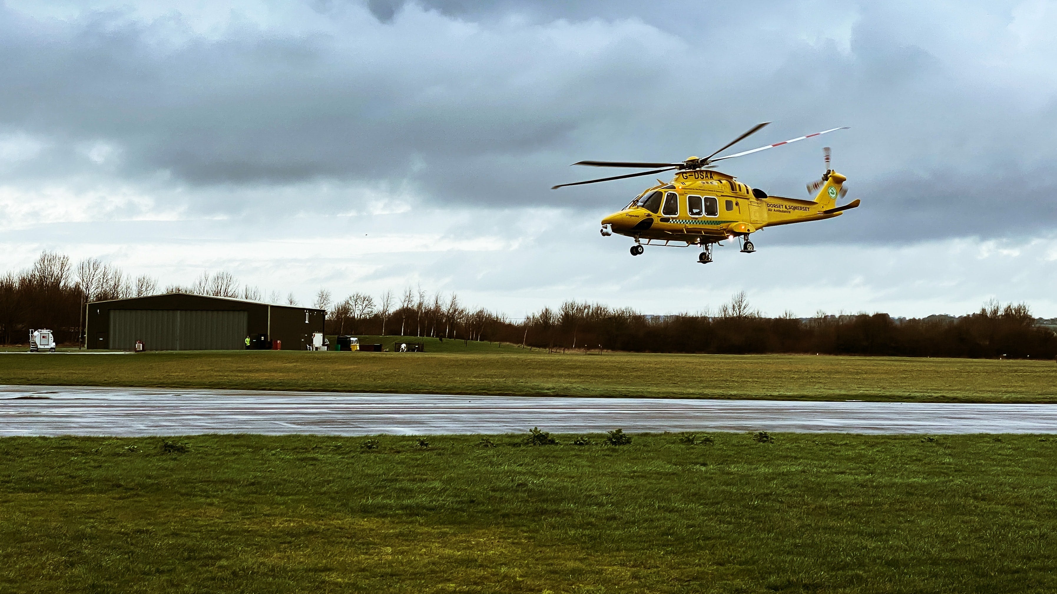 Helicopter about to land