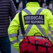 Close up of an EMS worker