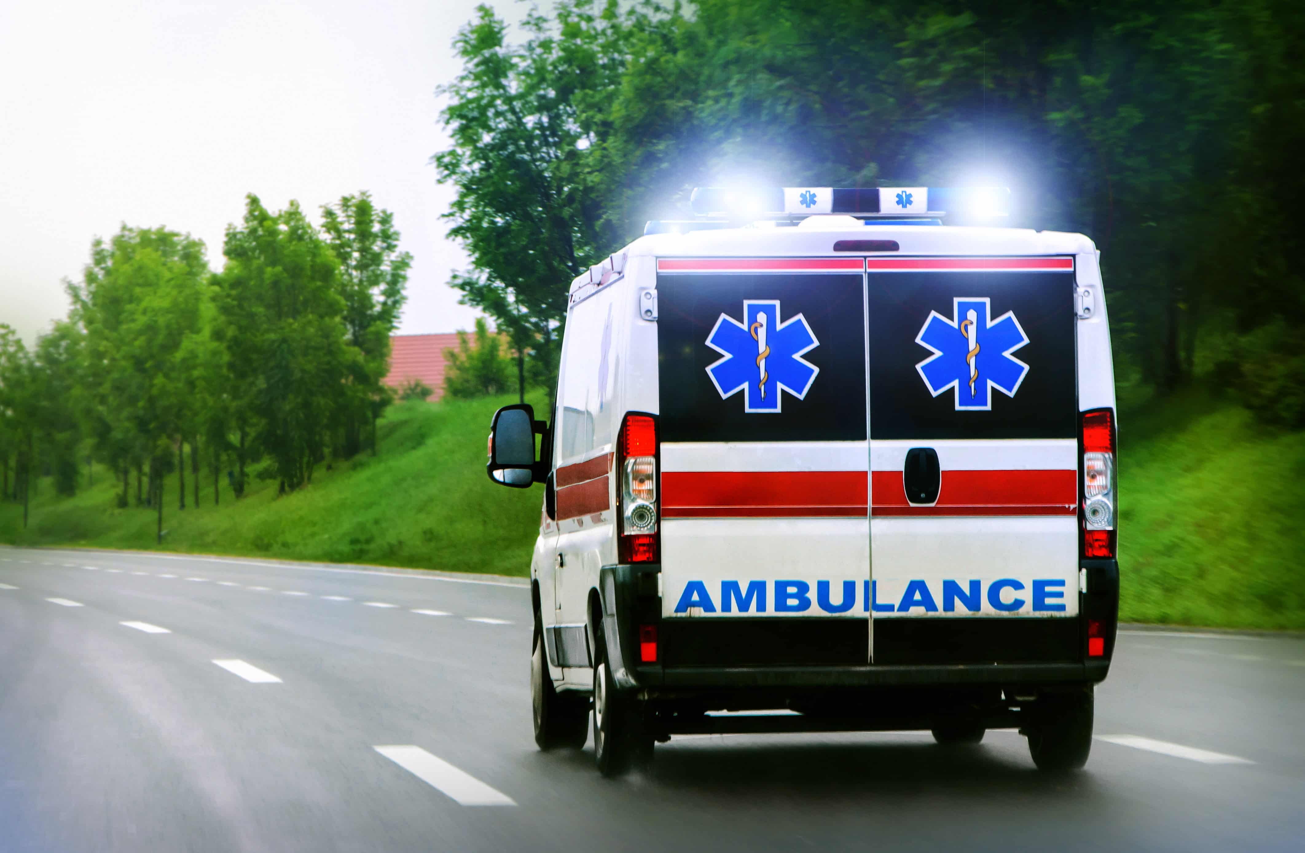 Ambulance on a highway